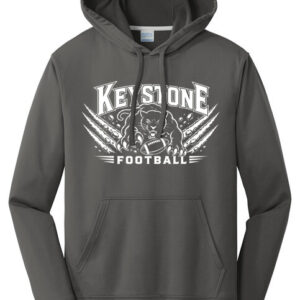 Keystone Football “Slash” 100% Polyester Hoodie- Charcoal