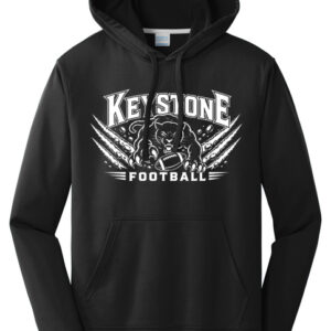 Keystone Football “Slash” 100% Polyester Hoodie- Black