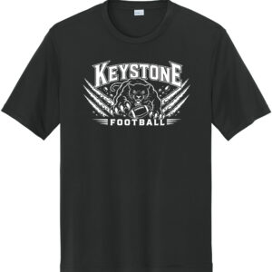 Keystone Football “Slash” 100% Polyester T-Shirt- Black
