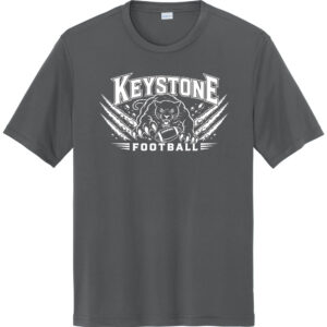 Keystone Football “Slash” 100% Polyester T-Shirt- Iron Grey